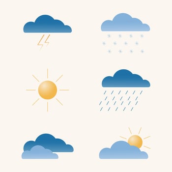 Weather icons gradient vector
