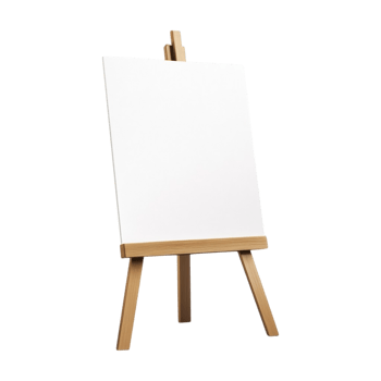 An easel with a blank white board on it png