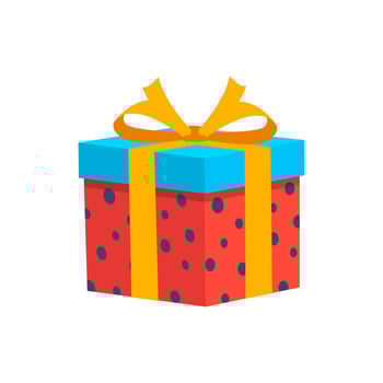 Gifts and presents for holiday celebration and special sales offer. birthday celebration, special give away pack Isolated birthday or anniversary box with wrapping paper and ribbon bow. vector