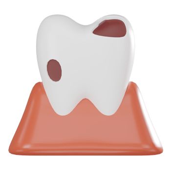 3D Render Tooth Decay Illustration Icon png
