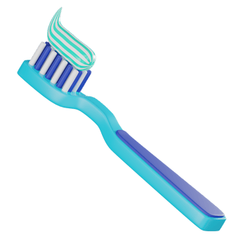 3D Render Toothbrush with Toothpaste Illustration Icon png