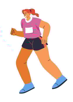 Female Runner Sportswear Dynamic vector