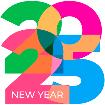 Multi Colourful 2025 New Year Logo Concepts png