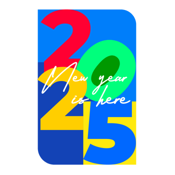 Creative Colourful 2025 New Year Logo Concepts png
