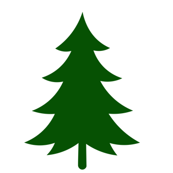 Elegant Black Silhouette Christmas Tree Design for Festive Decor and Creative Projects png