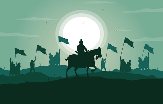 The March of the Muslim Armies Illustration vector