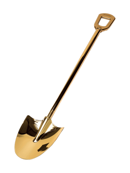 Golden Shovel Isolated on Transparent Background png