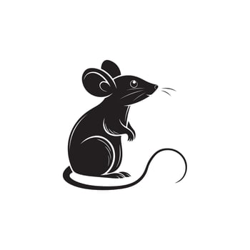 Creative simple Rat silhouette Style with white background vector
