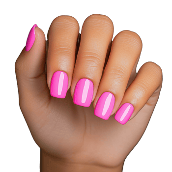 Vibrant pink manicure showcasing well-groomed nails on transparent background png