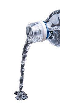 Water pouring from a plastic bottle with splashes on transparent background png