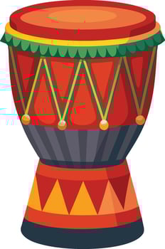 illustration of an African djembe drum with decorative patterns vector