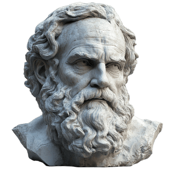 Stone Bust Sculpture of a Historical Bearded Man png