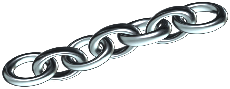 Metal chains 3D futuristic elements png