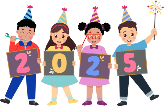Colorful Celebration for New Year 2025 png