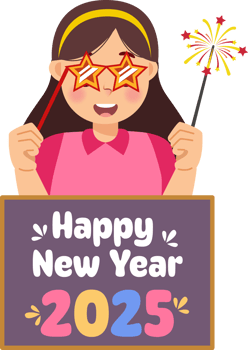 Cheerful New Year Celebration Graphic png
