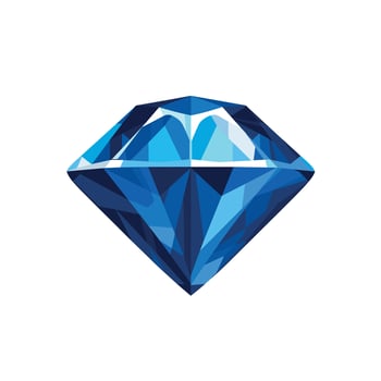 Stunning blue diamond in a geometric design showcasing clarity and brilliance vector