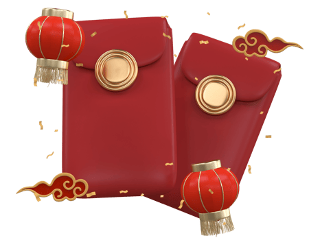 Chinese new year with 3D realistic red envelope, gold confetti, ornaments, red lanterns and chinese cloud for presentation, banner, Ads. Mid Autumn festival luxury concept. Year of the Snake png
