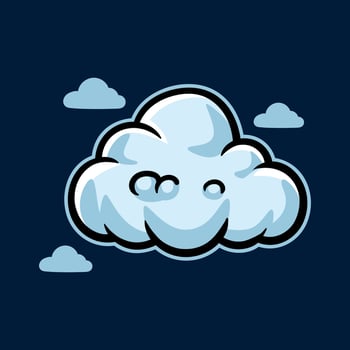 fun cloud cartoon isolated drawing line art style sketch classic vintage design illustration vector