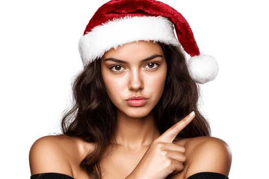 Young caucasian woman celebrating christmas wearing a santa hat isolated having some great idea- concept of creativity. png