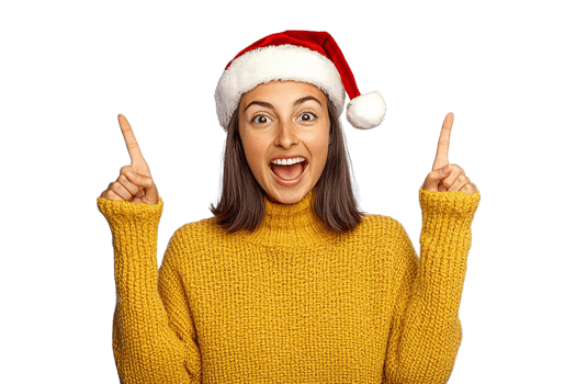 Young caucasian woman celebrating christmas wearing a santa hat isolated having some great idea- concept of creativity. png