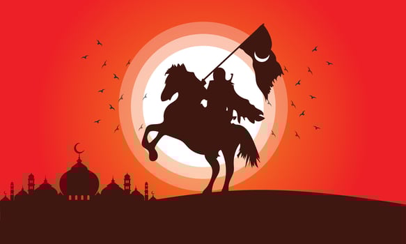 Muslim warrior illustration art design vector