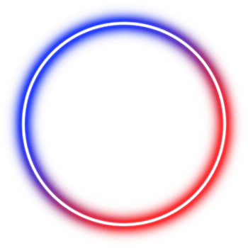 Neon ring light two tone. Outline circle neon light. Circle border frame. Arcade games png