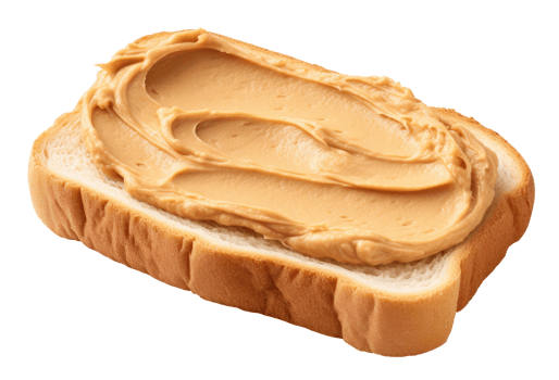 Bread with peanut butter isolated on transparent background png