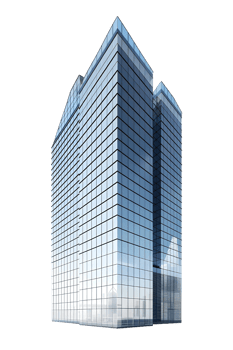 Blue Glass Skyscraper Isolated on Transparent Background png