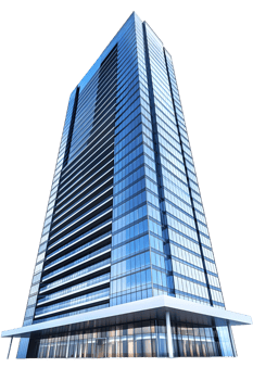 Contemporary Skyscraper with Sharp Angles Isolated on Transparent Background png