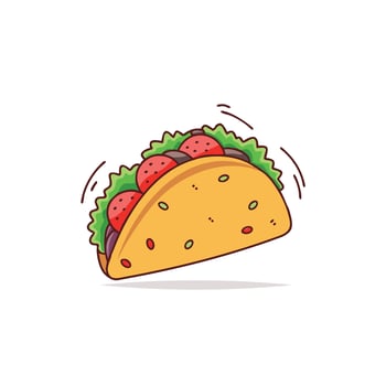 Taco illustration, Mexican food clip art illustration isolated with white background vector