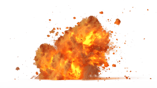Fiery Explosion isolated on transparent background png