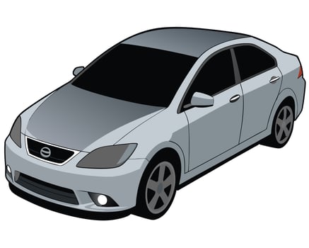 A cartoon car on a white background vector