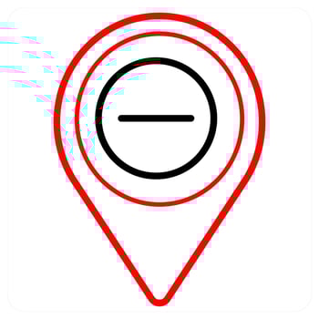 Trash and location icon concept vector