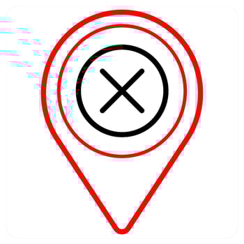 Delete and location icon concept vector