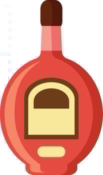 Wine bottle showcasing a unique and stylish design, featuring a blank label ready for customization and a vibrant red color that adds a touch of elegance and sophistication vector