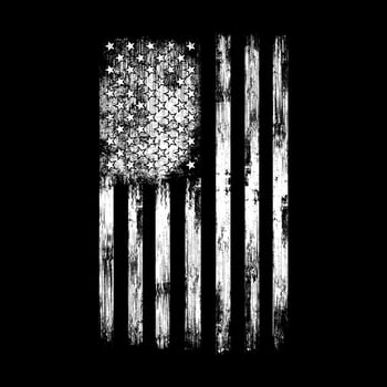 American Flag Vertical Black and White vector