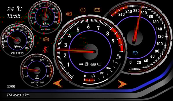 Speedometer speed car auto dashboard design. Speed meter abstract technology. vector