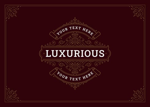 Vintage luxury golden flourishes ornament greeting card design template illustration vector