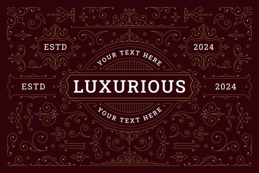 Classic luxury vintage Victorian filigree ornament design element set illustration vector