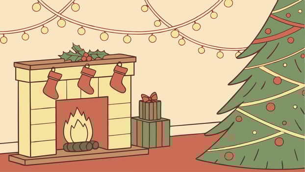 Beautiful christmas background with christmas decorations with copy space vector