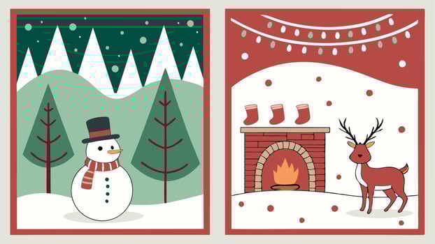 Christmas Illustrations for christmas themed card or season background vector