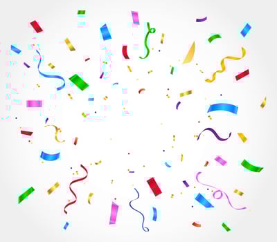 Celebration confetti background. Celebration carnival ribbons. Colorful confetti explosion, Holiday, sale, birthday, party vector