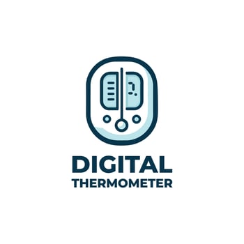 Digital thermometer logo design vector