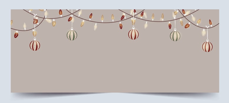 Christmas ornament and lights background. illustration vector