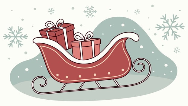 Santa sleigh with presents on it vector