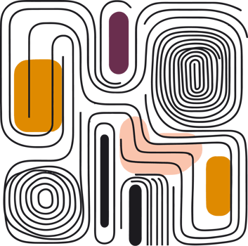 Abstract Geometric Line Art with Bold Color Accents png