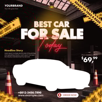 elegant car for your social media psd