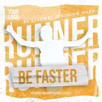 Runner Social Media Template with yellow background psd