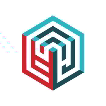 Cube with Bold Typography vector