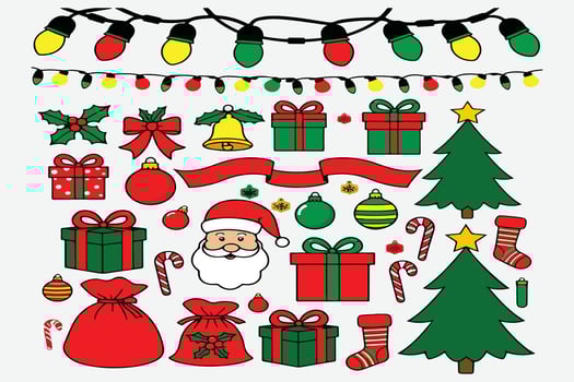 Christmas gift box illustration design art vector